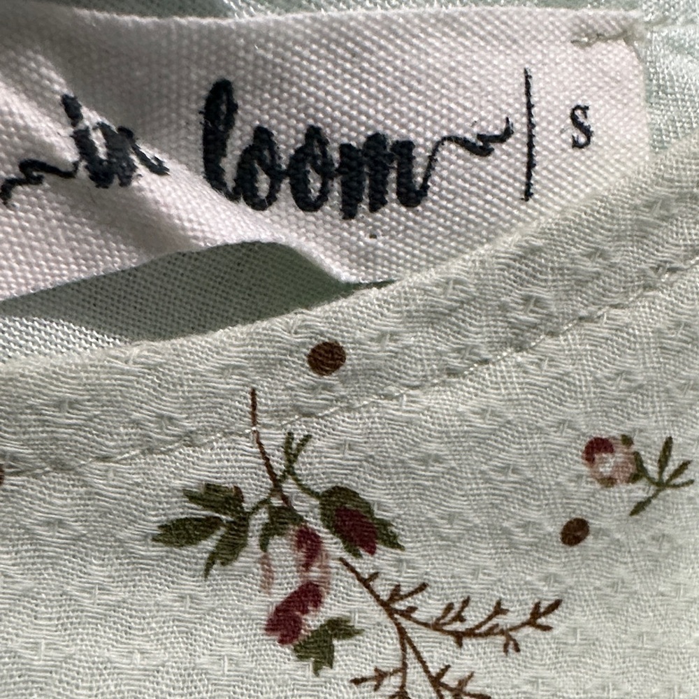 In Bloom Light Green Blouse with Floral Accents NWOT - Picture 2 of 10